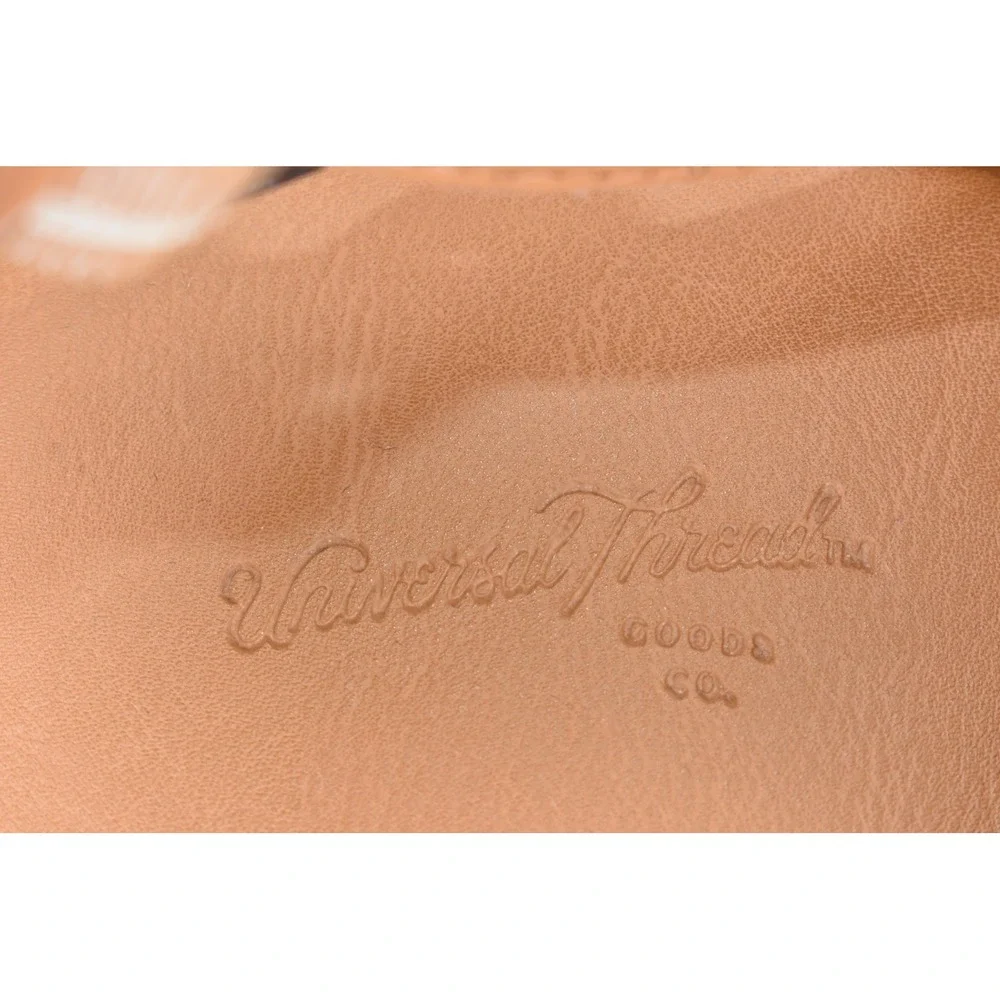 Universal Thread Watson Women Sz 7 Tan Platform Slingback Closed Toe Block Heel